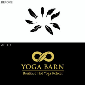 Yoga Barn Logo Before and After
